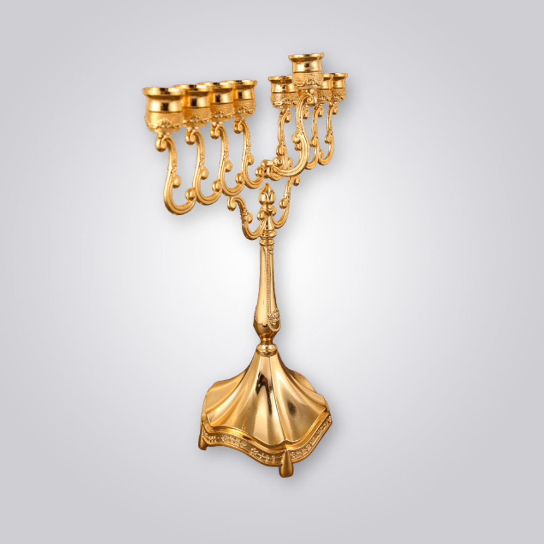 Chanukiá Dourada Floreada