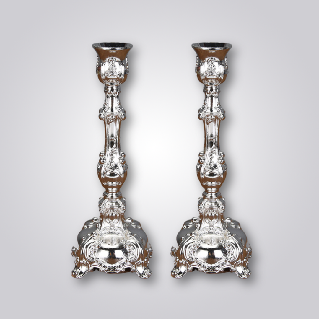 Conjunto de Castiçal Linha Luxo Prata