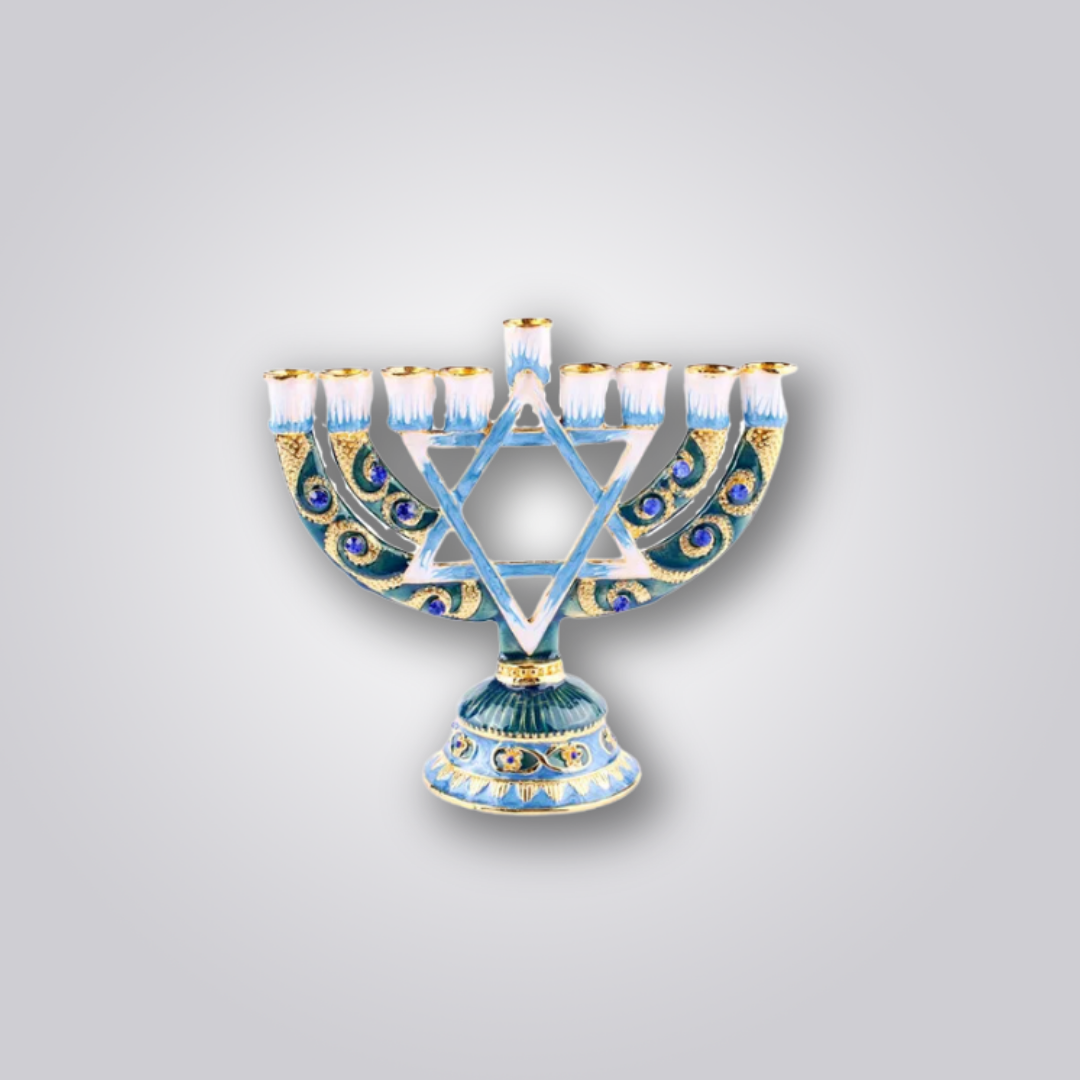 Chanukiá Sonho de David Pintada à Mão